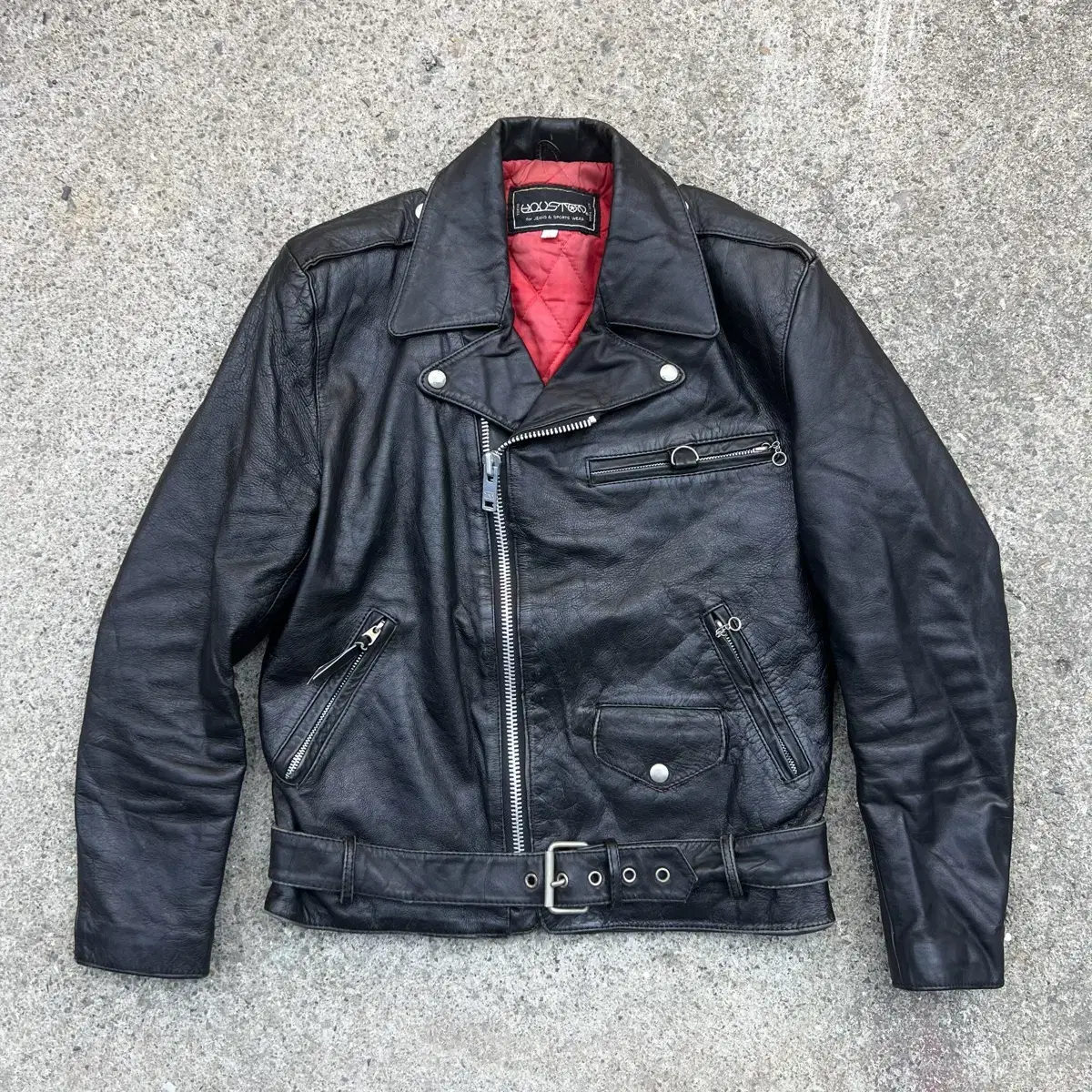 80s Houston Cow Leather Biker Jacket